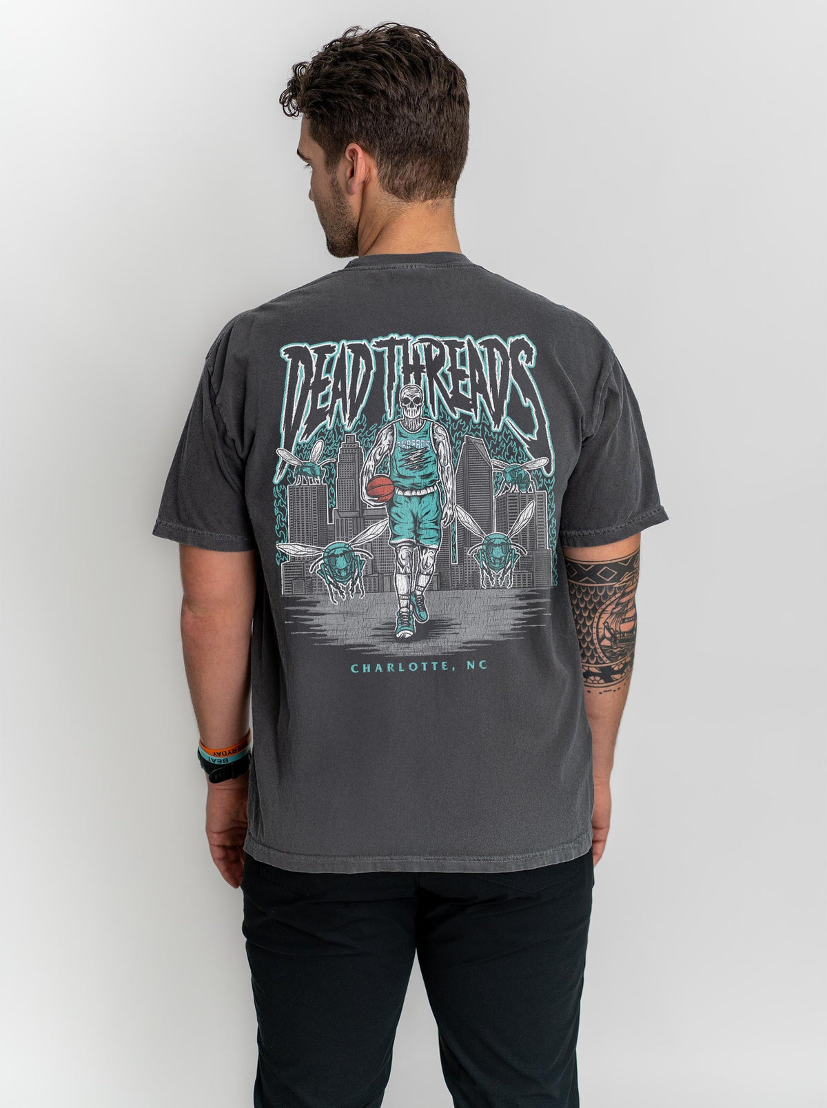 CHARLOTTE BASKETBALL - “3 SKULL” PREMIUM T-SHIRT product image 3