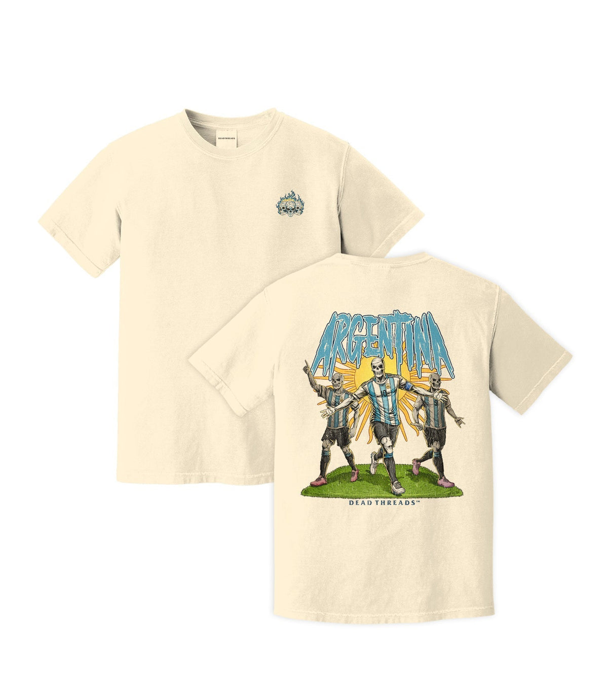 ARGENTINA SOCCER - “3 SKULL” PREMIUM T-SHIRT