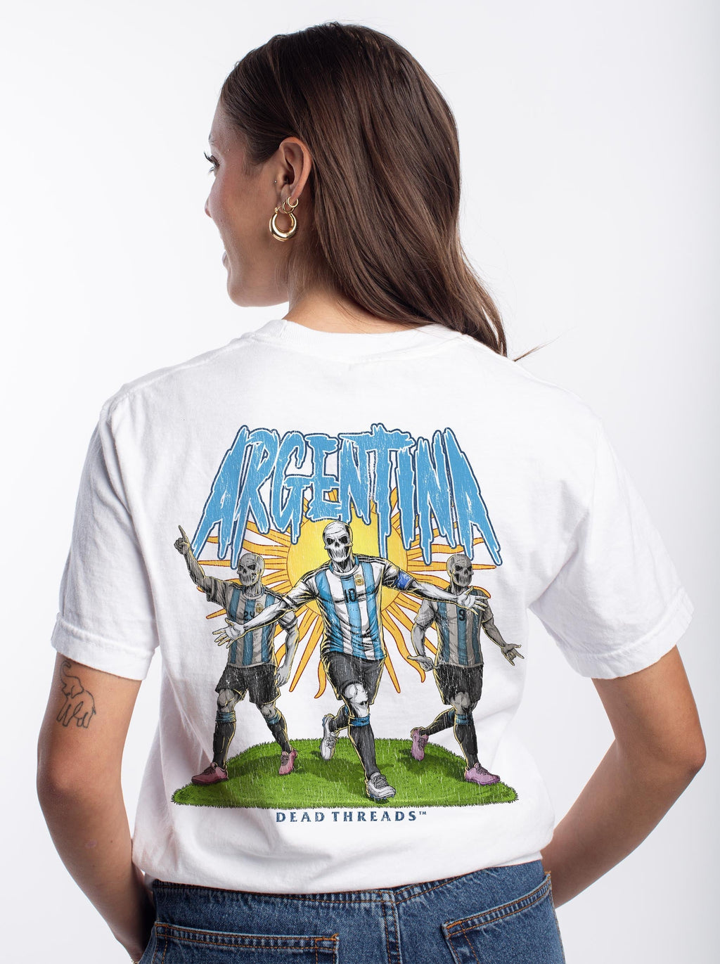 ARGENTINA SOCCER - “3 SKULL” PREMIUM T-SHIRT