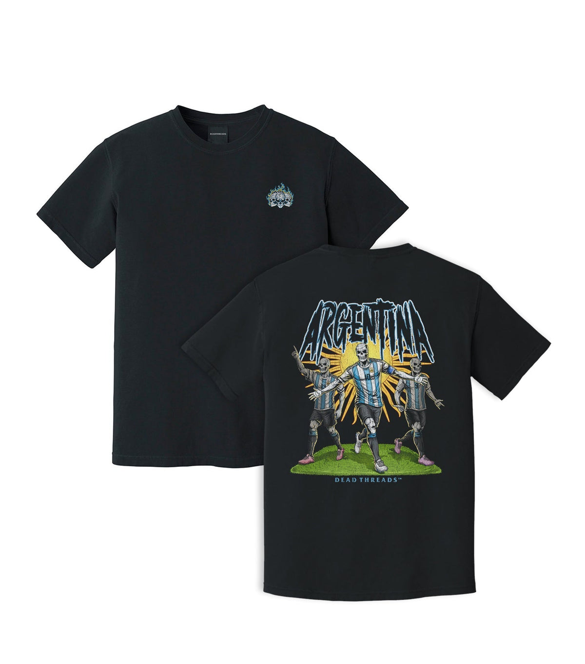 ARGENTINA SOCCER - “3 SKULL” PREMIUM T-SHIRT