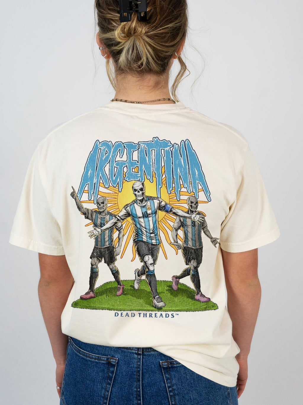 ARGENTINA SOCCER - “3 SKULL” PREMIUM T-SHIRT